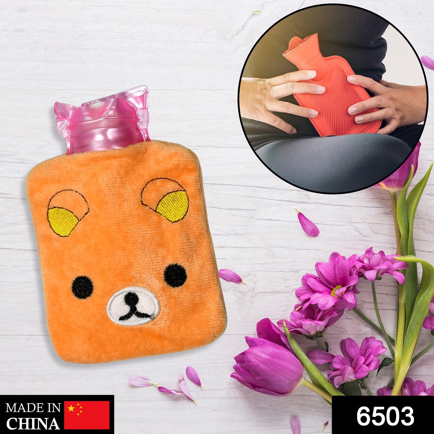 6503 Orange Panda small Hot Water Bag with Cover for Pain Relief, Neck, Shoulder Pain and Hand, Feet Warmer, Menstrual Cramps. 6503 Orange Panda small Hot Water Bag with Cover for Pain Relief, Neck, Shoulder Pain and Hand, Feet Warmer, Menstrual Cramps.